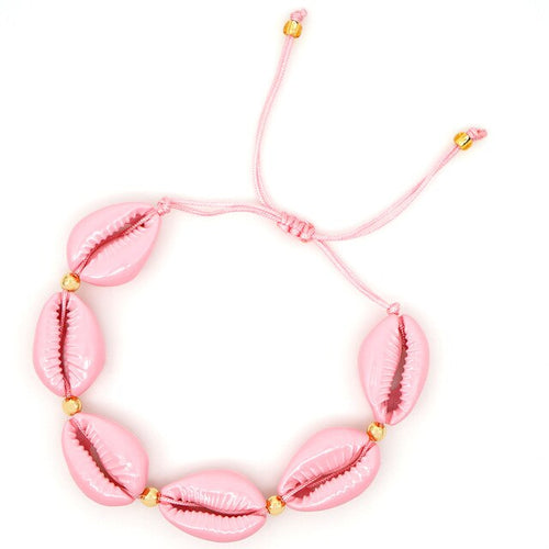 Pulseira Conchas (Búzios) Rosa - REF1532 - PIME.pt